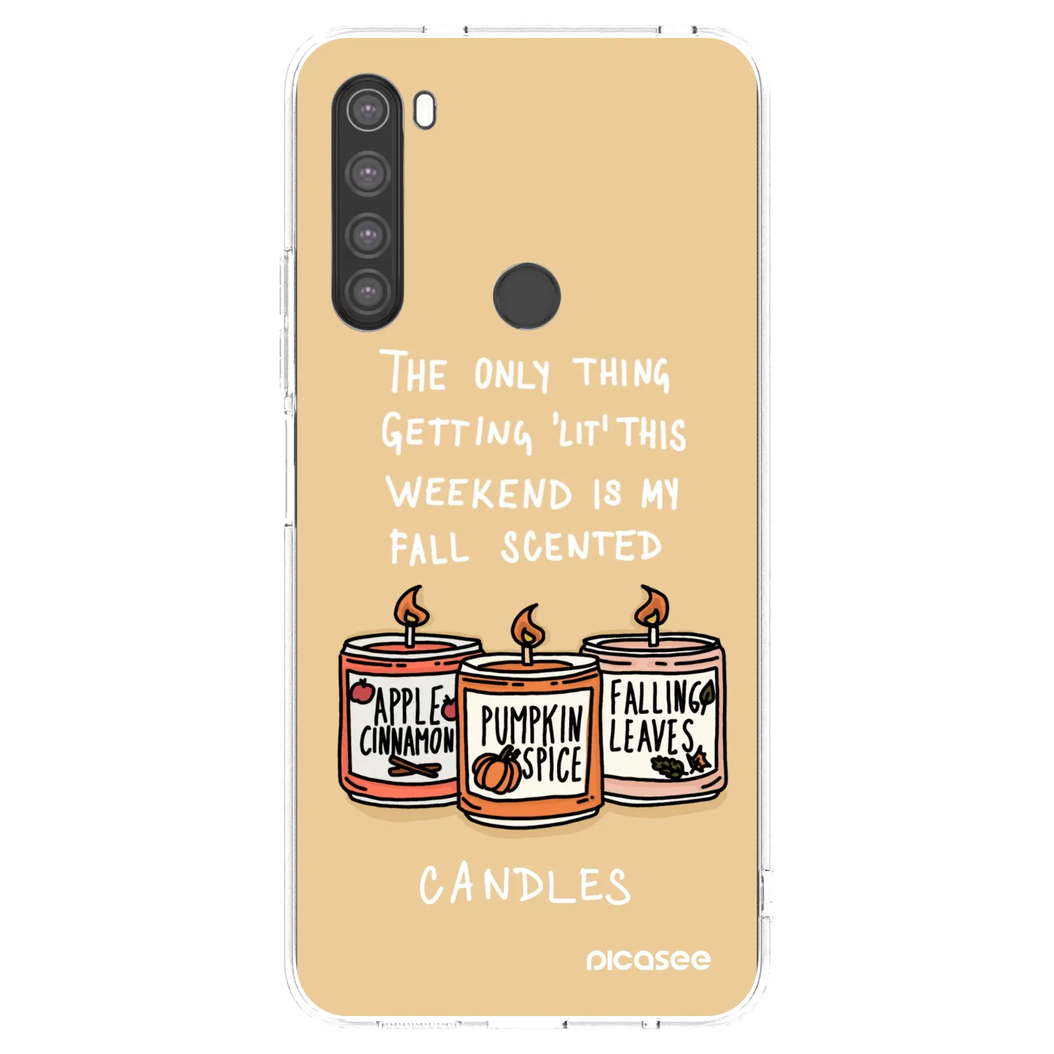 Picasee silikonowe przeźroczyste etui na Xiaomi Redmi Note 8 - Candles