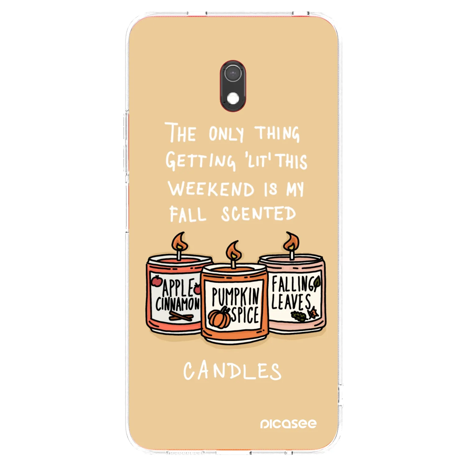 Picasee silikonowe przeźroczyste etui na Xiaomi Redmi 8A - Candles