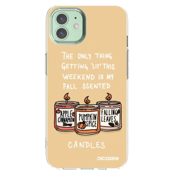 Picasee silikonowe przeźroczyste etui na Apple iPhone 12 - Candles