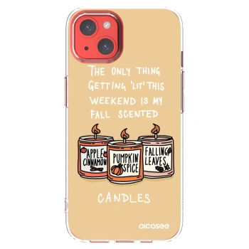 Picasee silikonowe przeźroczyste etui na Apple iPhone 13 - Candles