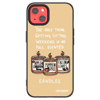 Picasee silikonowe czarne etui na Apple iPhone 13 - Candles