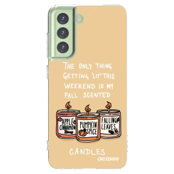 Picasee silikonowe przeźroczyste etui na Samsung Galaxy S21 FE 5G - Candles