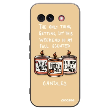 Picasee silikonowe czarne etui na Google Pixel 10a - Candles