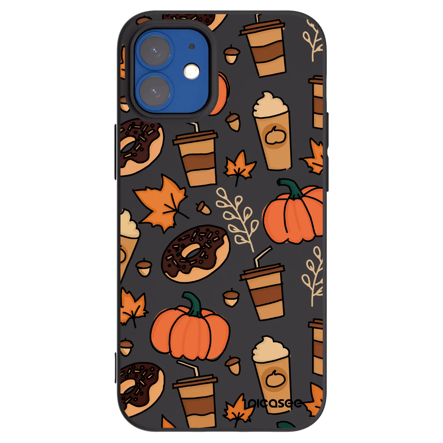 Picasee silikonowe czarne etui na Apple iPhone 12 mini - Fallovers