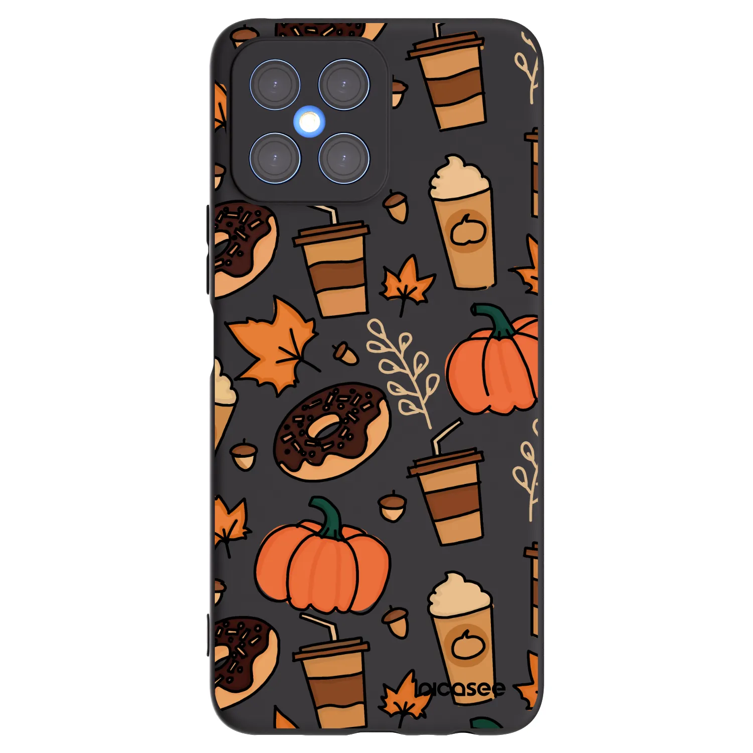 Picasee silikonowe czarne etui na Honor X8 4G - Fallovers