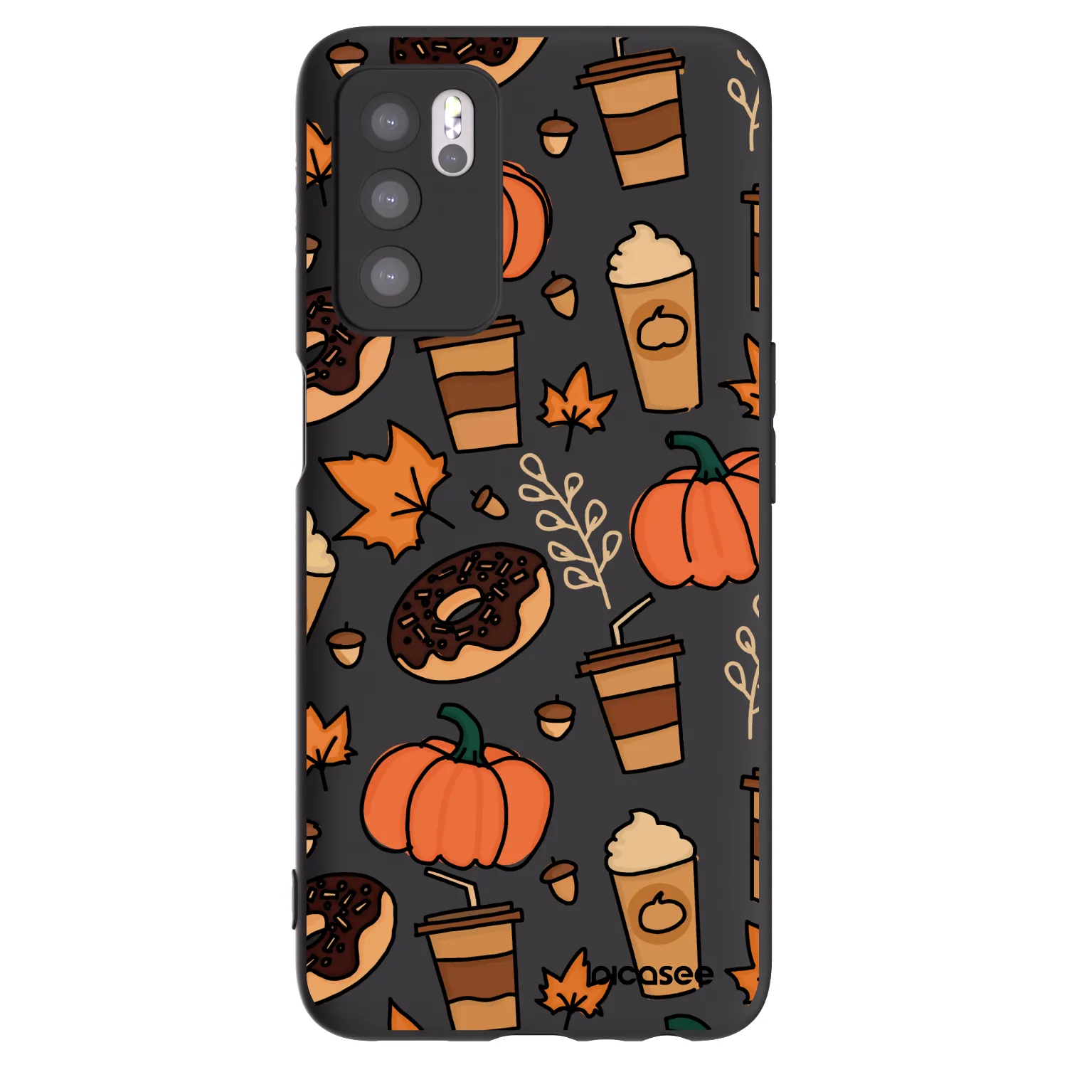 Picasee silikonowe czarne etui na OPPO A16 - Fallovers