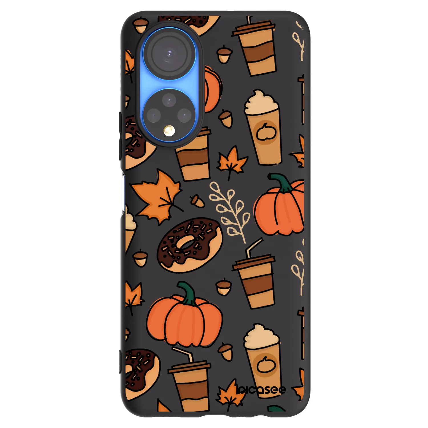 Picasee silikonowe czarne etui na Honor X7 - Fallovers