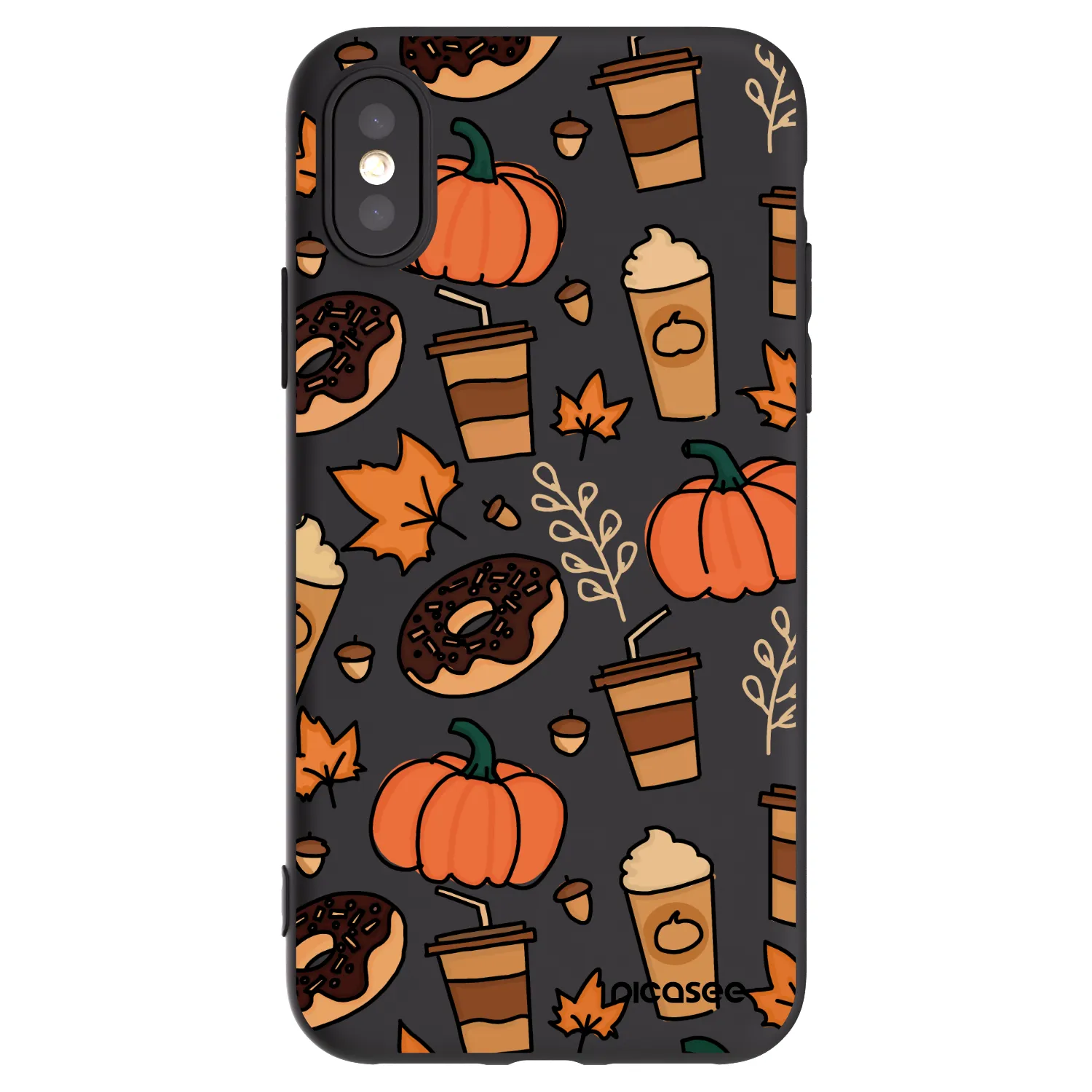 Picasee silikonowe czarne etui na Apple iPhone X/XS - Fallovers
