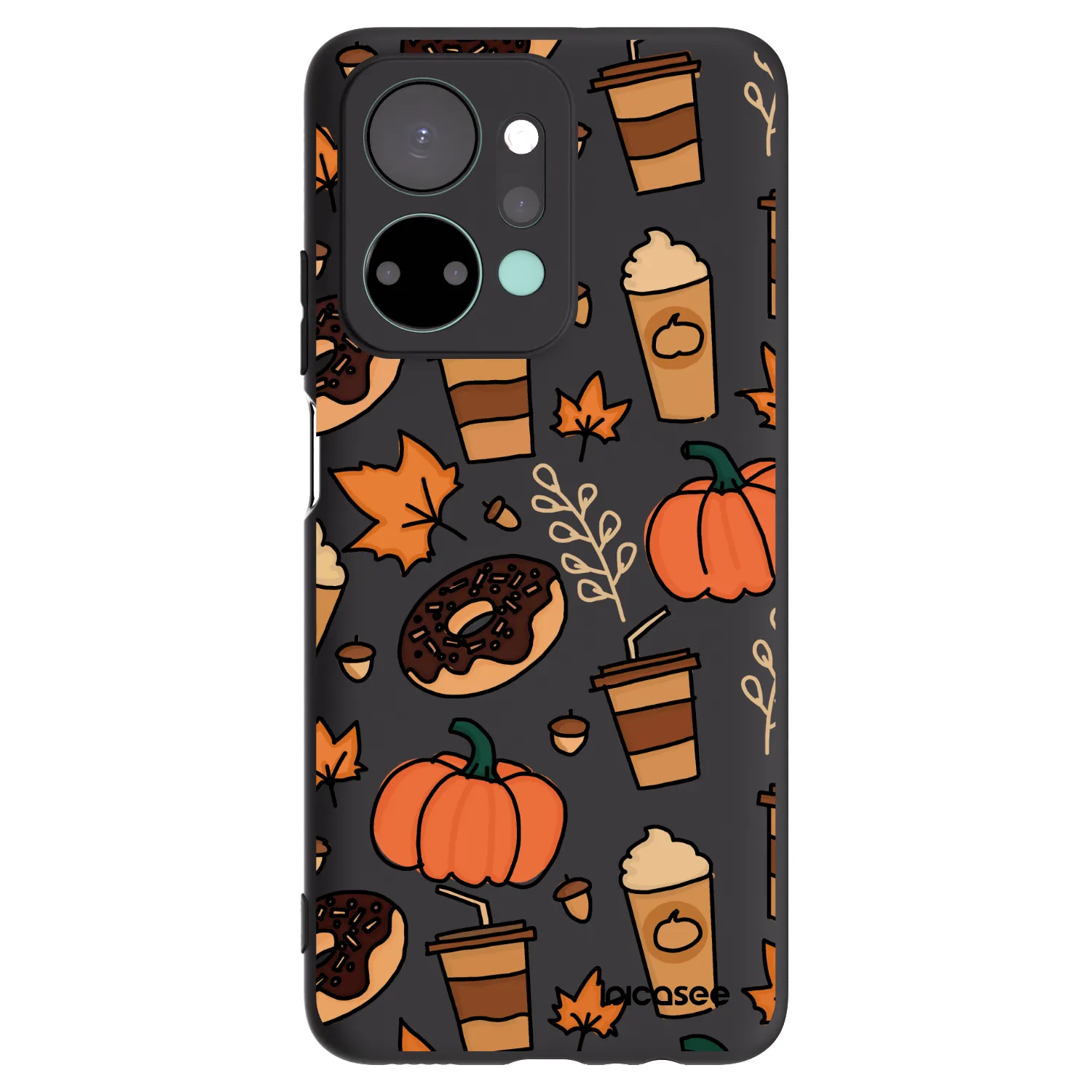 Picasee silikonowe czarne etui na Honor X7a - Fallovers