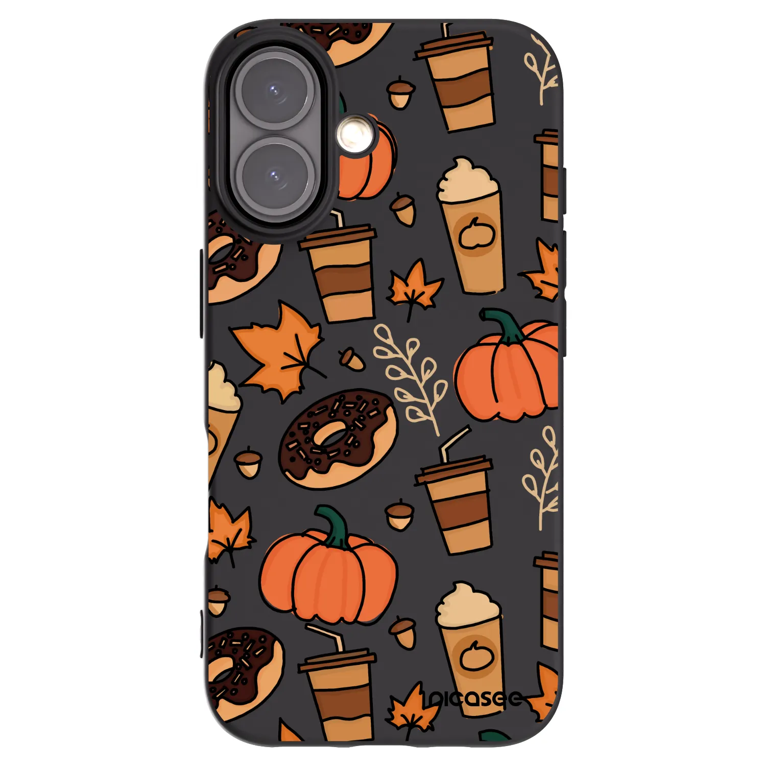 Picasee silikonowe czarne etui na Apple iPhone 16 - Fallovers