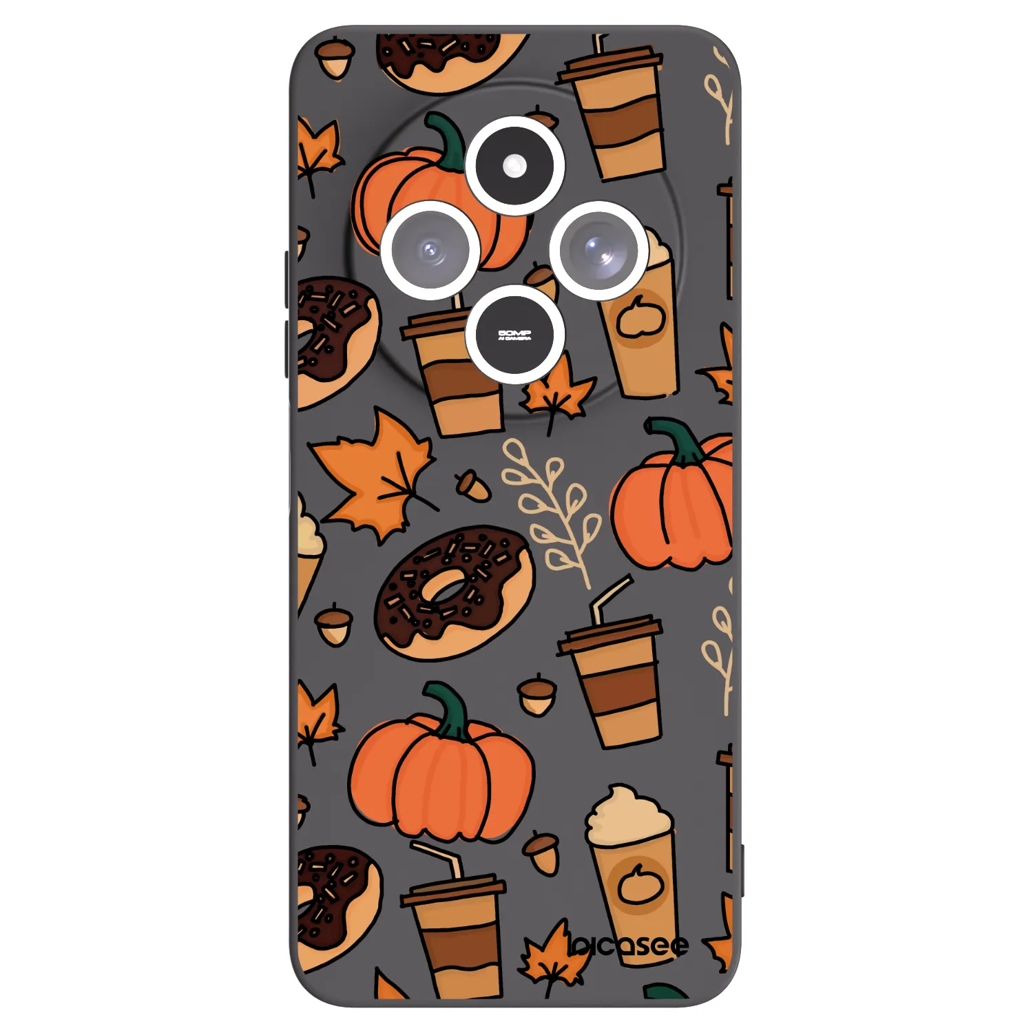 Picasee silikonowe czarne etui na Xiaomi Redmi 14C - Fallovers