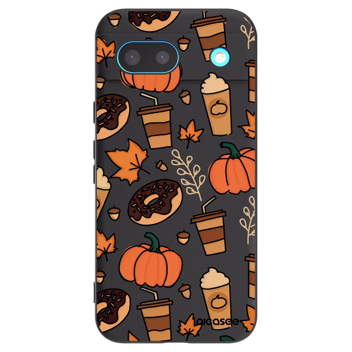 Picasee silikonowe czarne etui na Google Pixel 8a - Fallovers