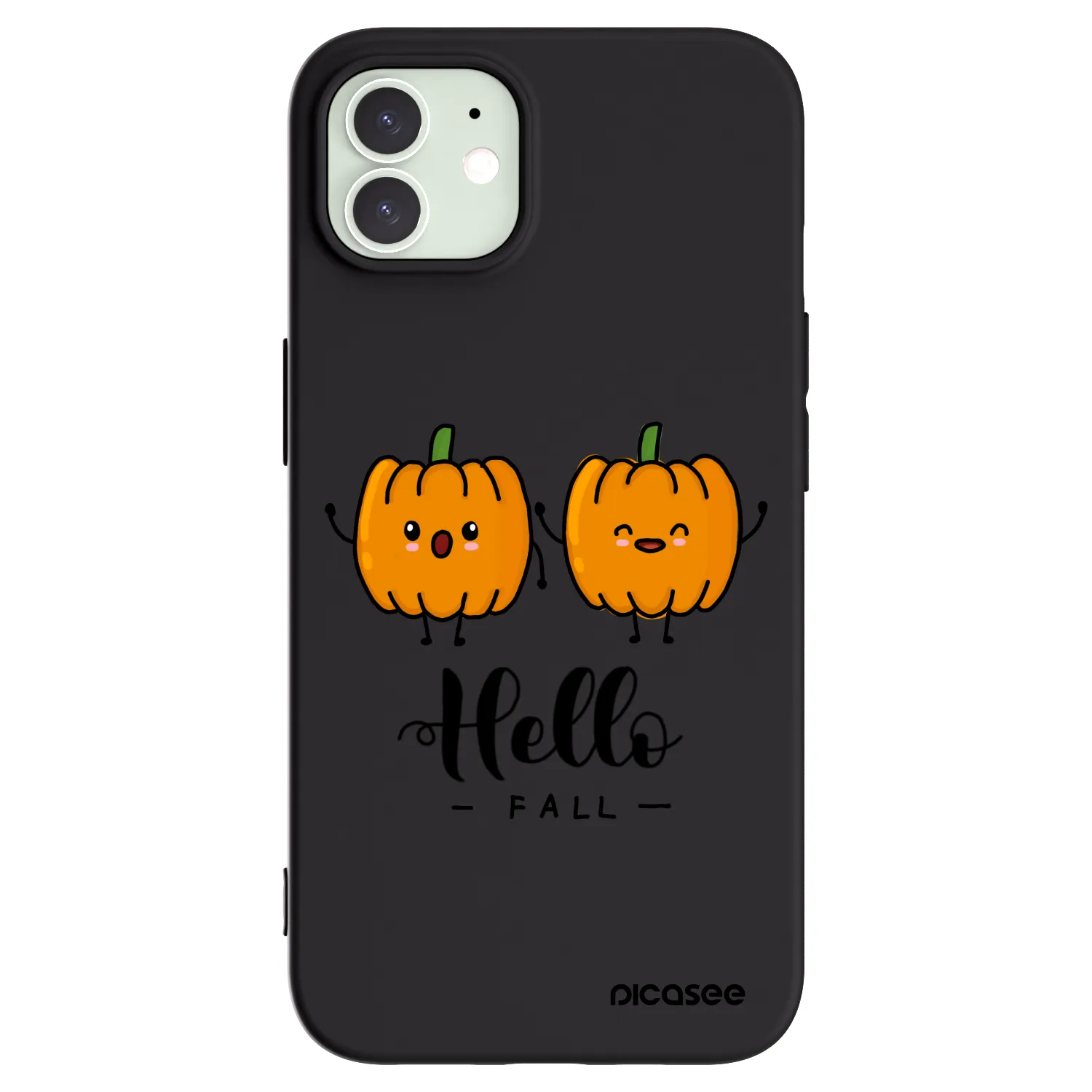 Picasee silikonowe czarne etui na Apple iPhone 12 - Hallo Fall
