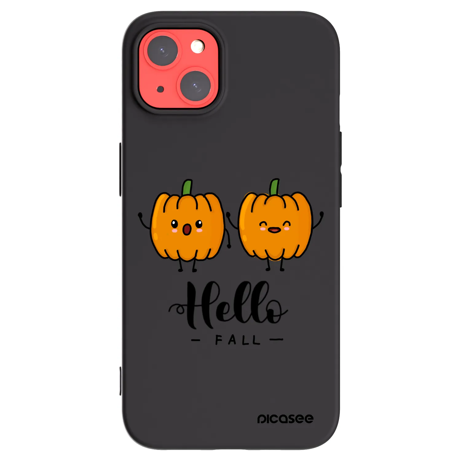 Picasee silikonowe czarne etui na Apple iPhone 13 - Hallo Fall