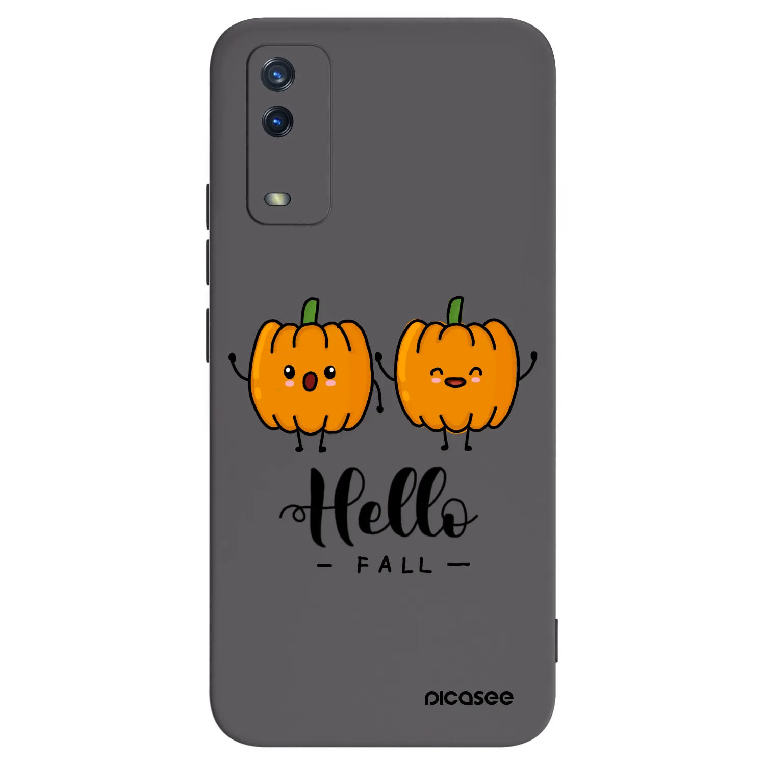 Picasee silikonowe czarne etui na Vivo Y11s - Hallo Fall