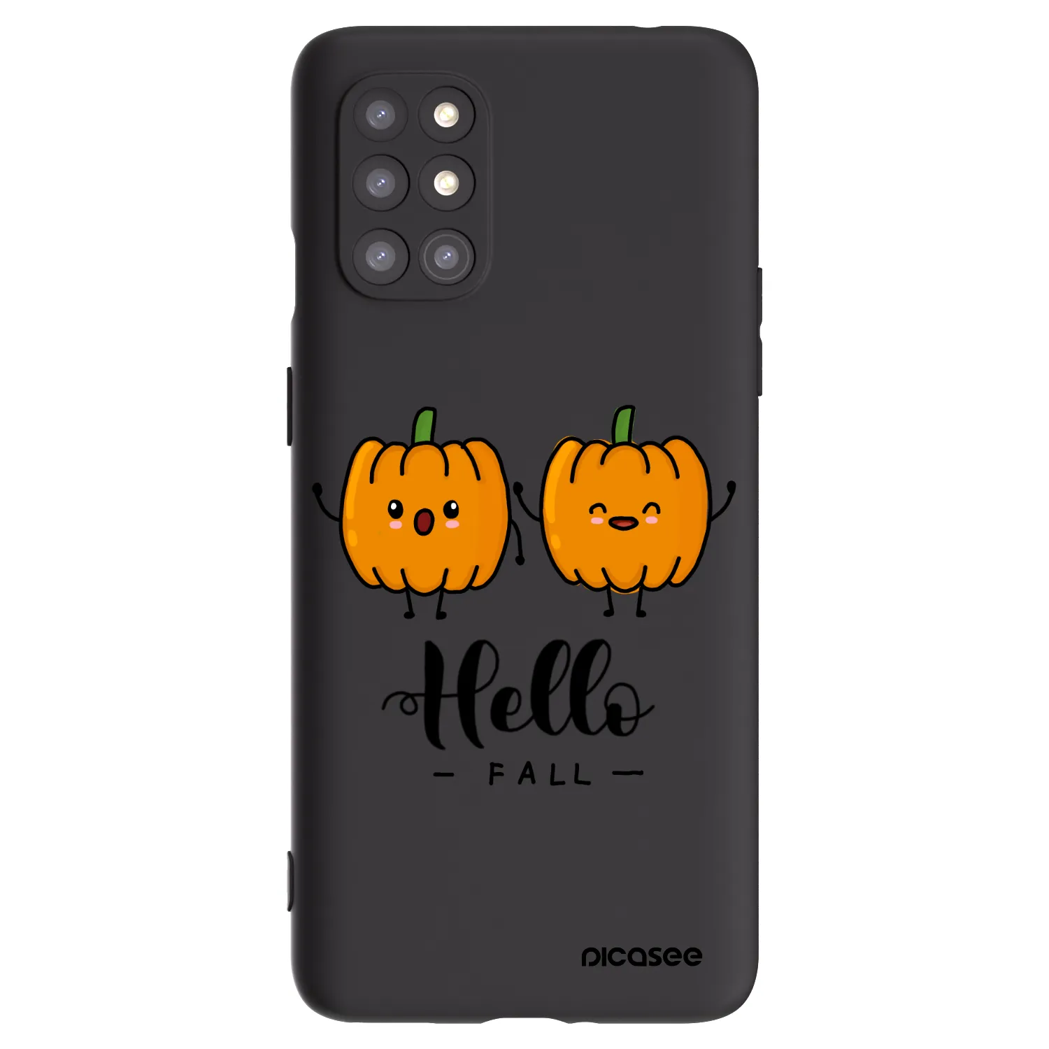 Picasee silikonowe czarne etui na OnePlus 8T - Hallo Fall