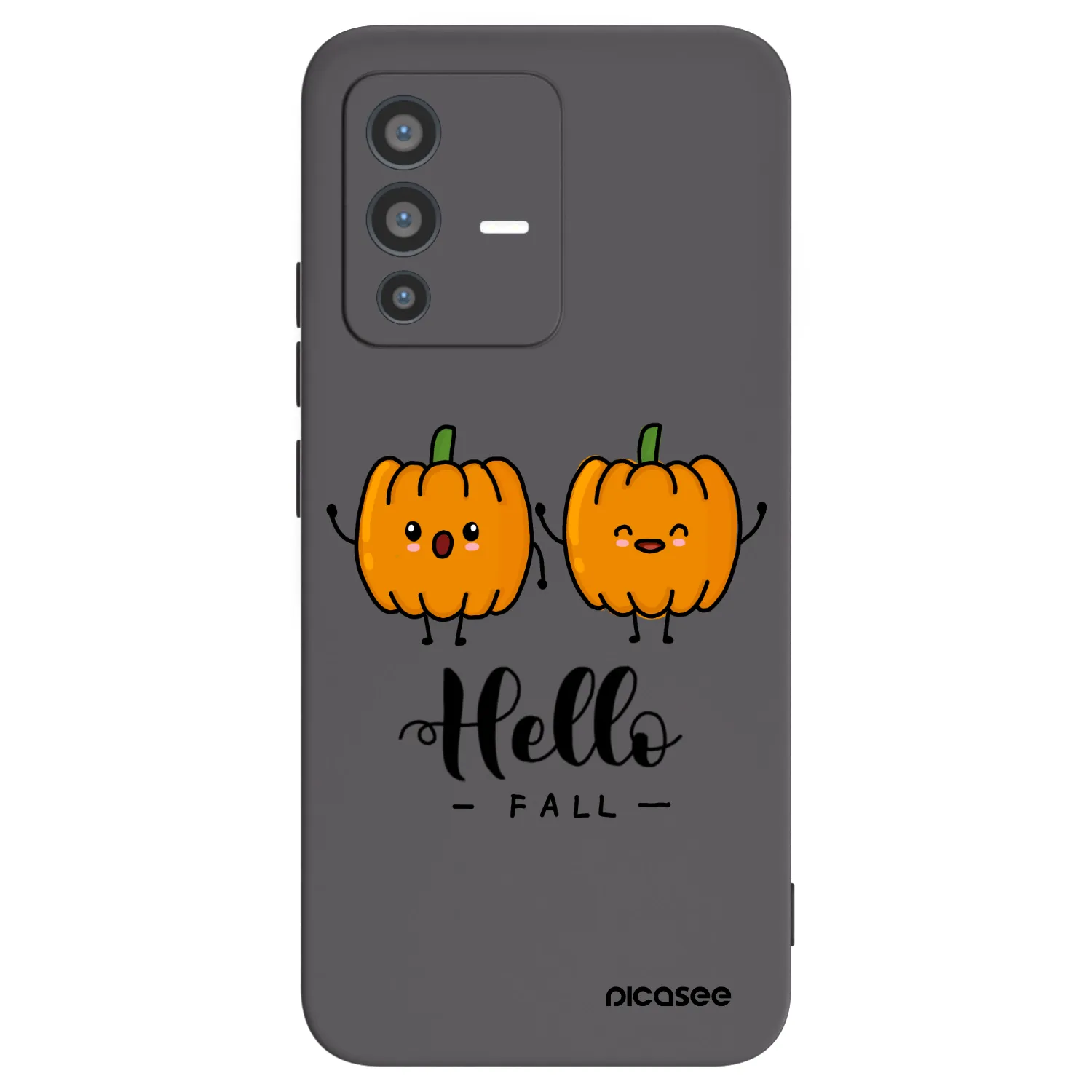 Picasee silikonowe czarne etui na Vivo V23 5G - Hallo Fall