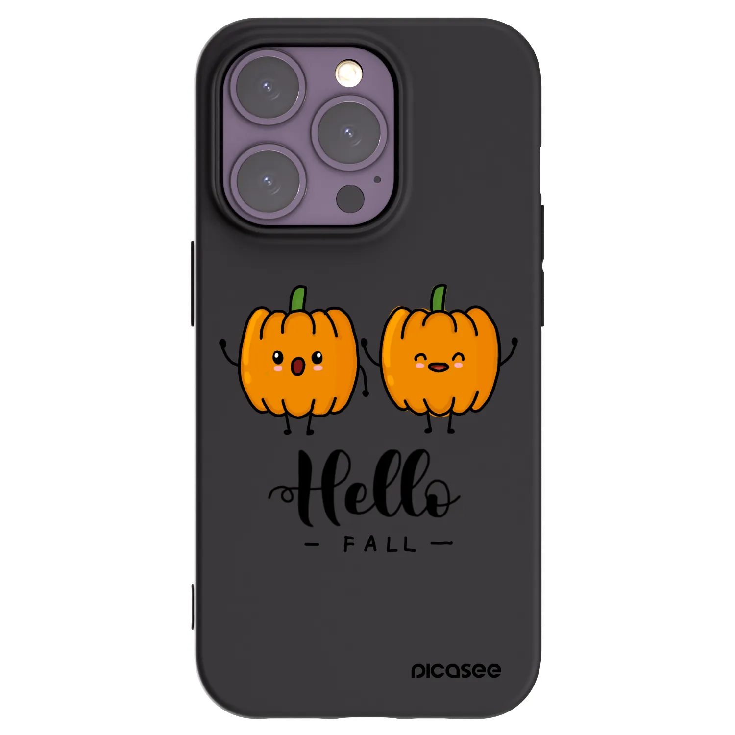 Picasee silikonowe czarne etui na Apple iPhone 14 Pro - Hallo Fall