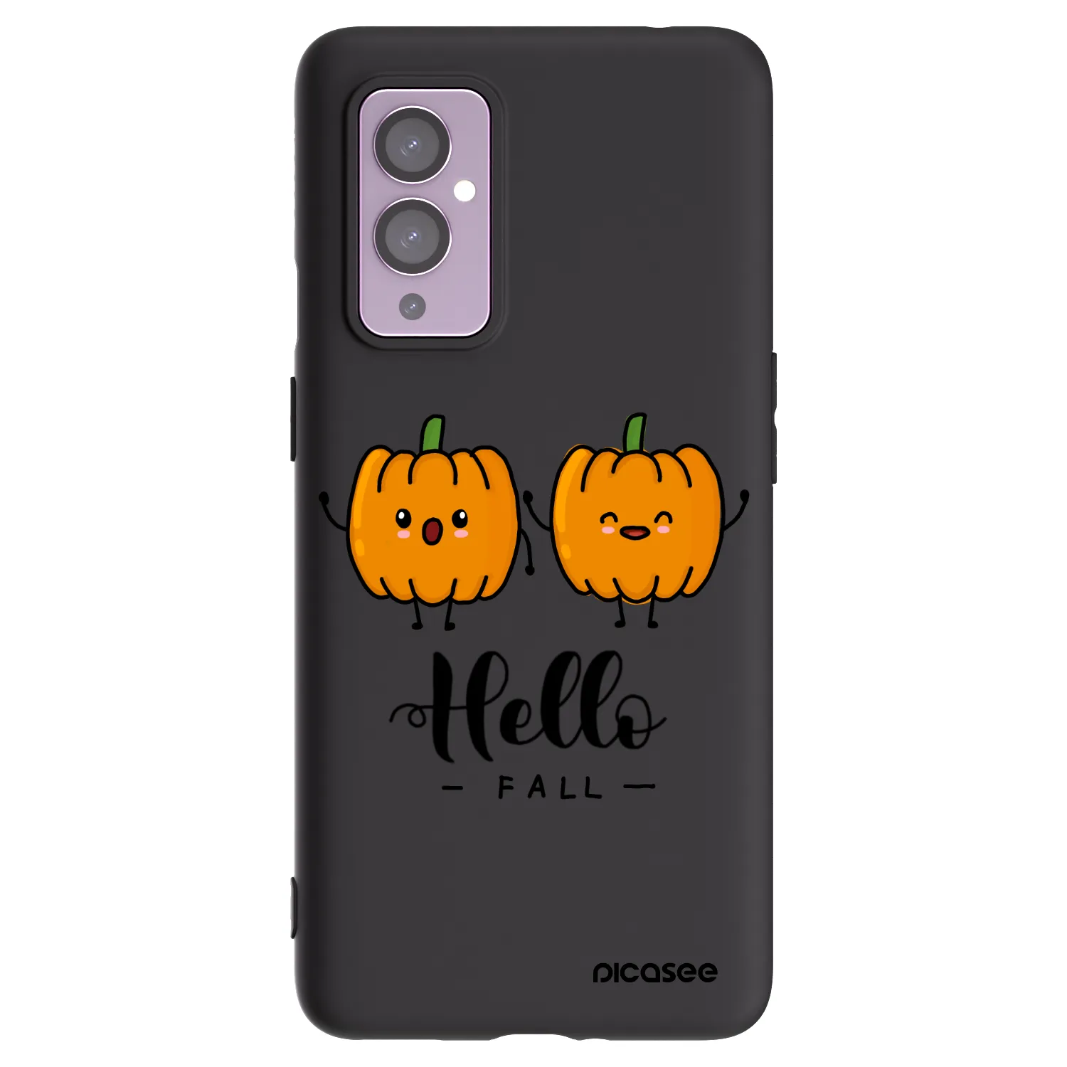 Picasee silikonowe czarne etui na OnePlus 9 - Hallo Fall