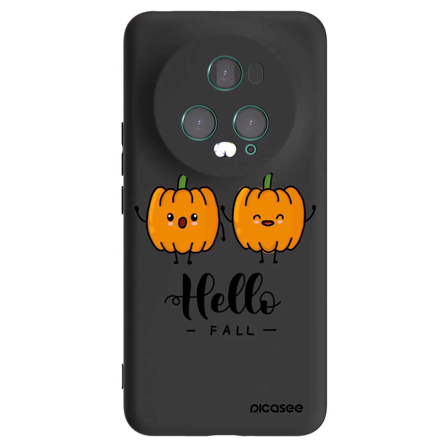 Picasee silikonowe czarne etui na Honor Magic5 Pro - Hallo Fall