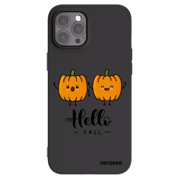 Picasee silikonowe czarne etui na Apple iPhone 12 Pro Max - Hallo Fall