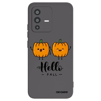 Picasee silikonowe czarne etui na Vivo V23 5G - Hallo Fall
