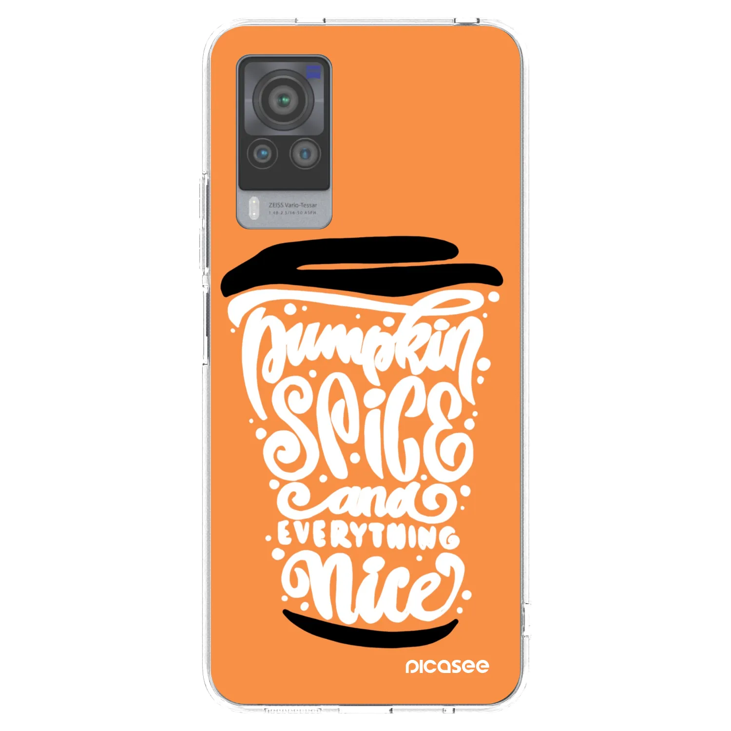 Picasee silikonowe przeźroczyste etui na Vivo X60 Pro 5G - Pumpkin coffee