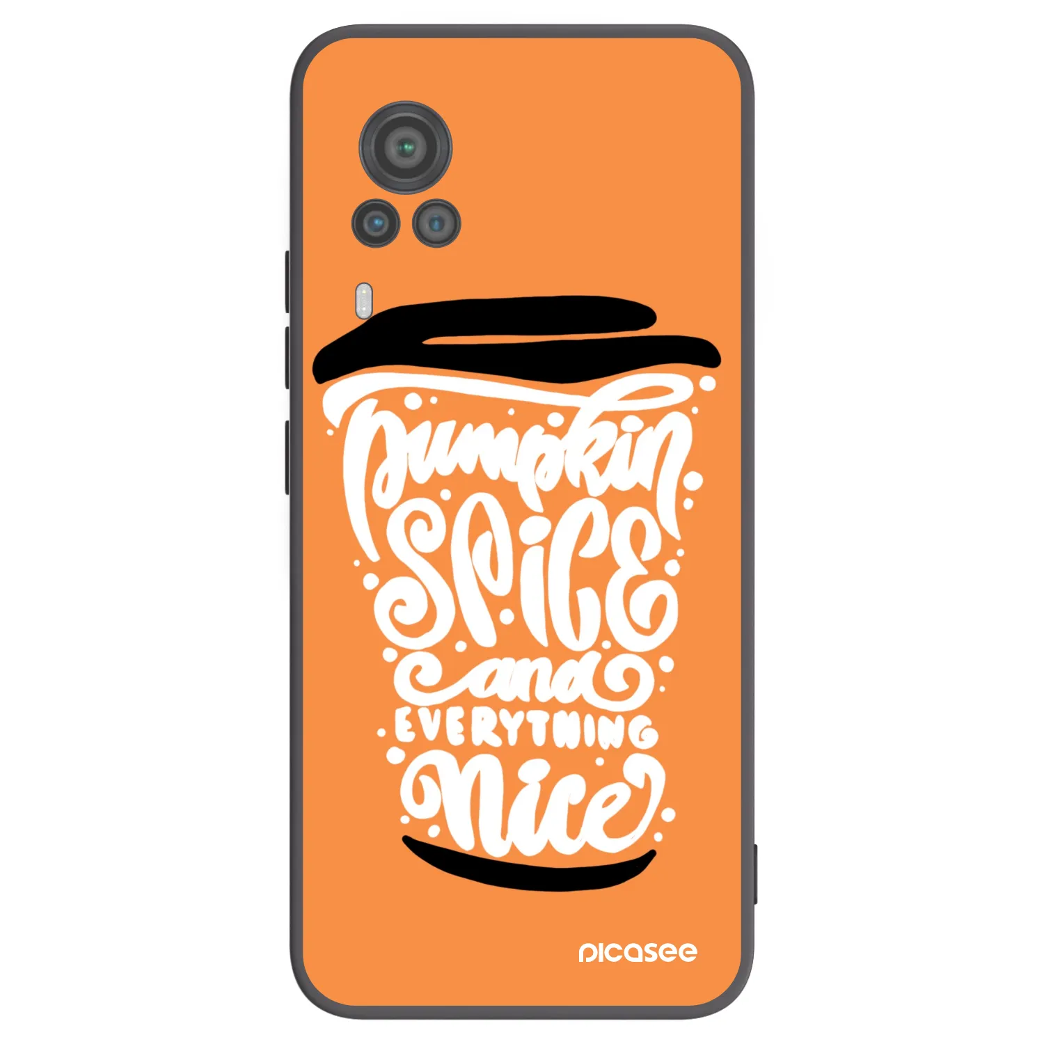 Picasee silikonowe czarne etui na Vivo X60 Pro 5G - Pumpkin coffee