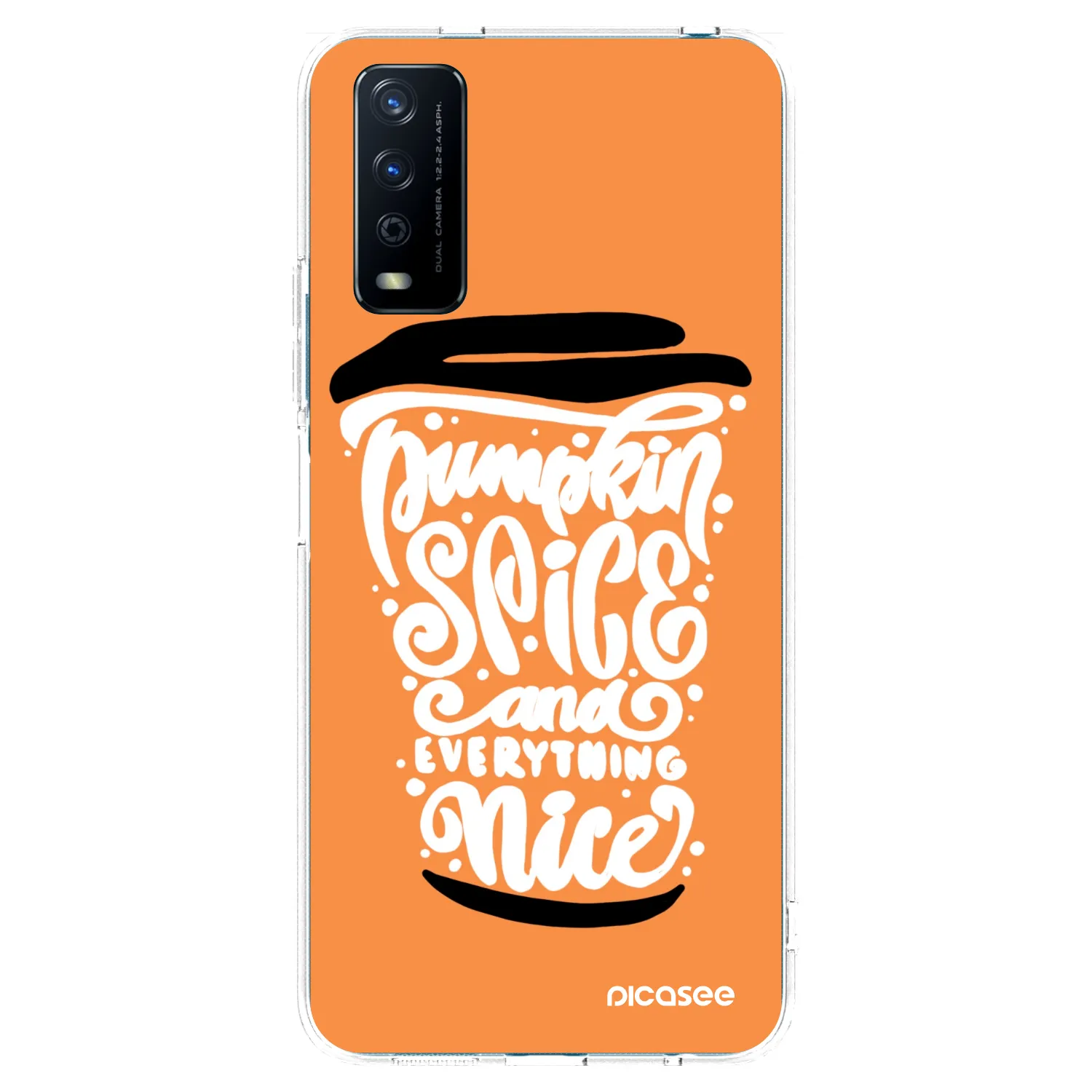 Picasee silikonowe przeźroczyste etui na Vivo Y11s - Pumpkin coffee