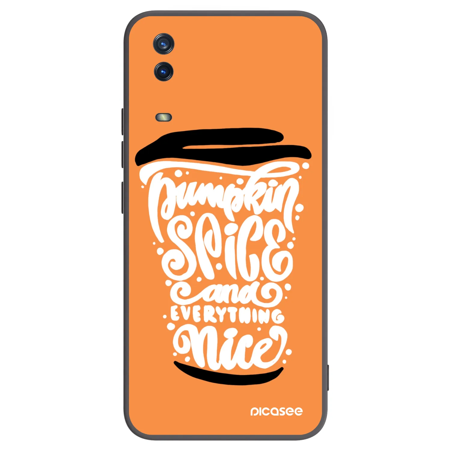Picasee silikonowe czarne etui na Vivo Y11s - Pumpkin coffee