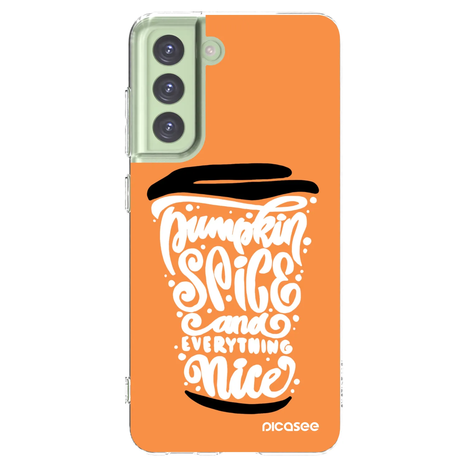 Picasee silikonowe przeźroczyste etui na Samsung Galaxy S21 FE 5G - Pumpkin coffee