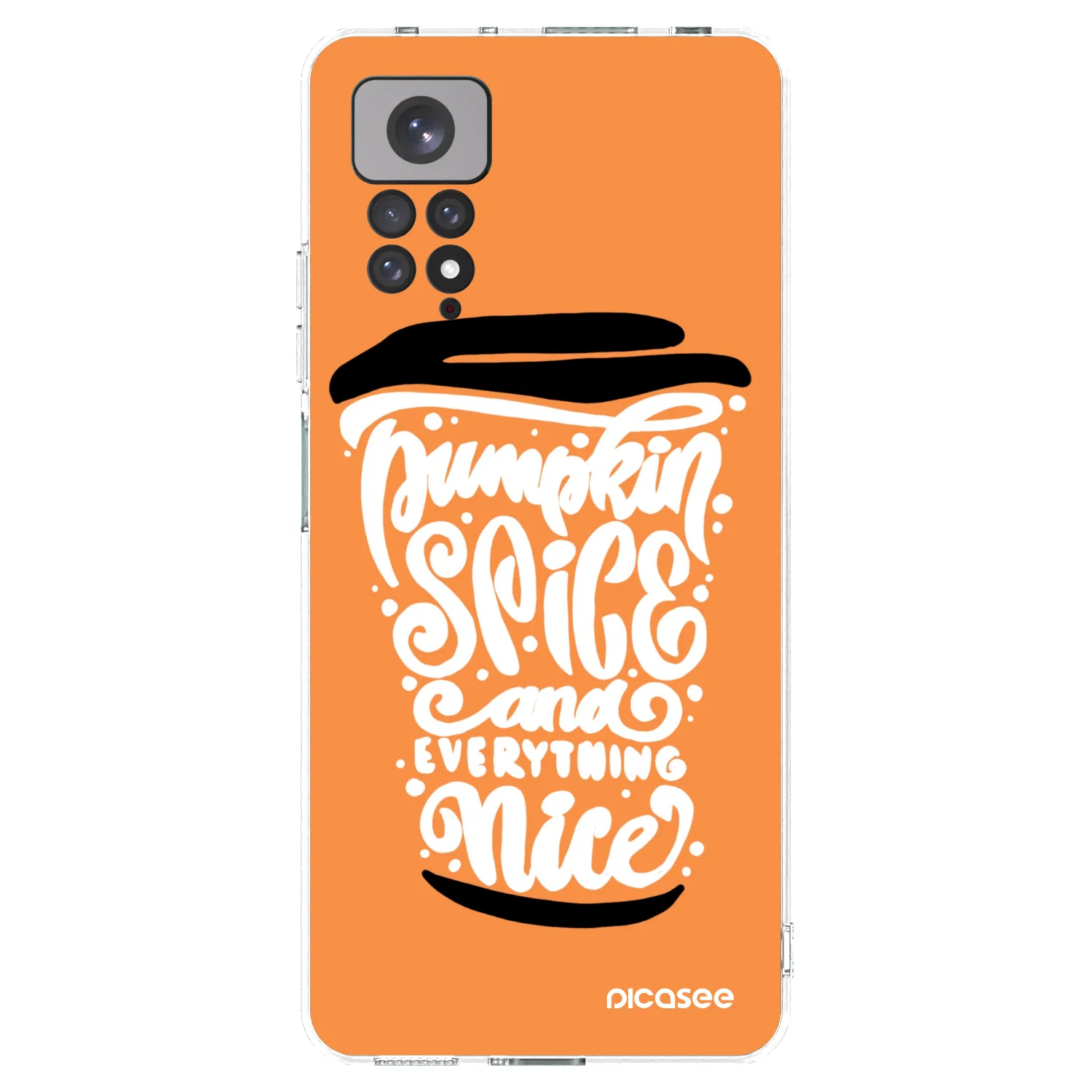 Picasee silikonowe przeźroczyste etui na Xiaomi Redmi Note 11 - Pumpkin coffee