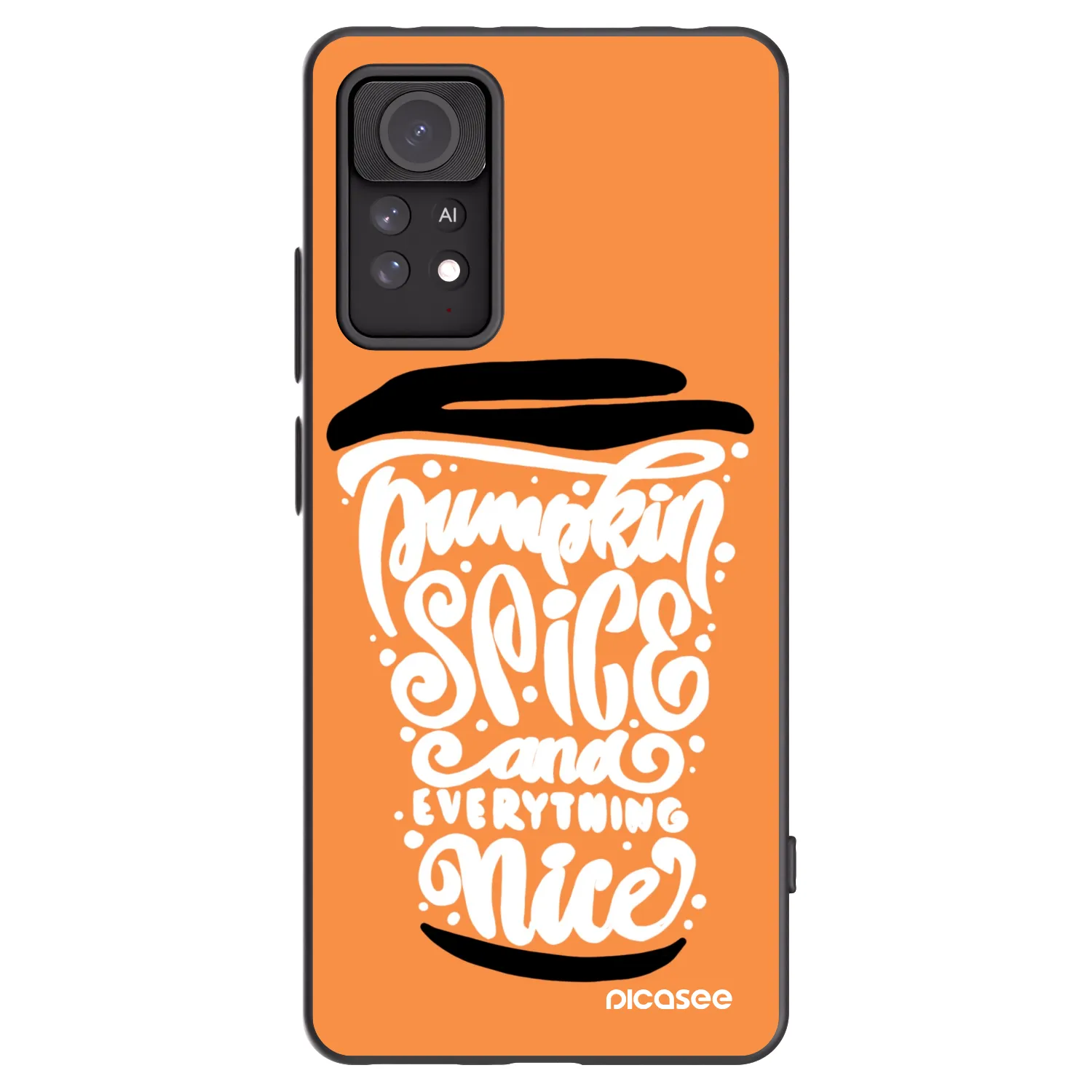 Picasee silikonowe czarne etui na Xiaomi Redmi Note 11 Pro - Pumpkin coffee