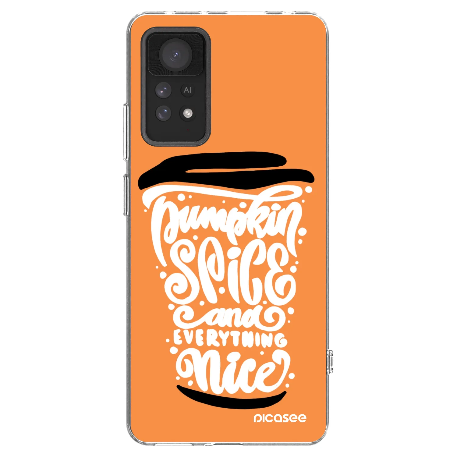 Picasee silikonowe przeźroczyste etui na Xiaomi Redmi Note 11 Pro - Pumpkin coffee