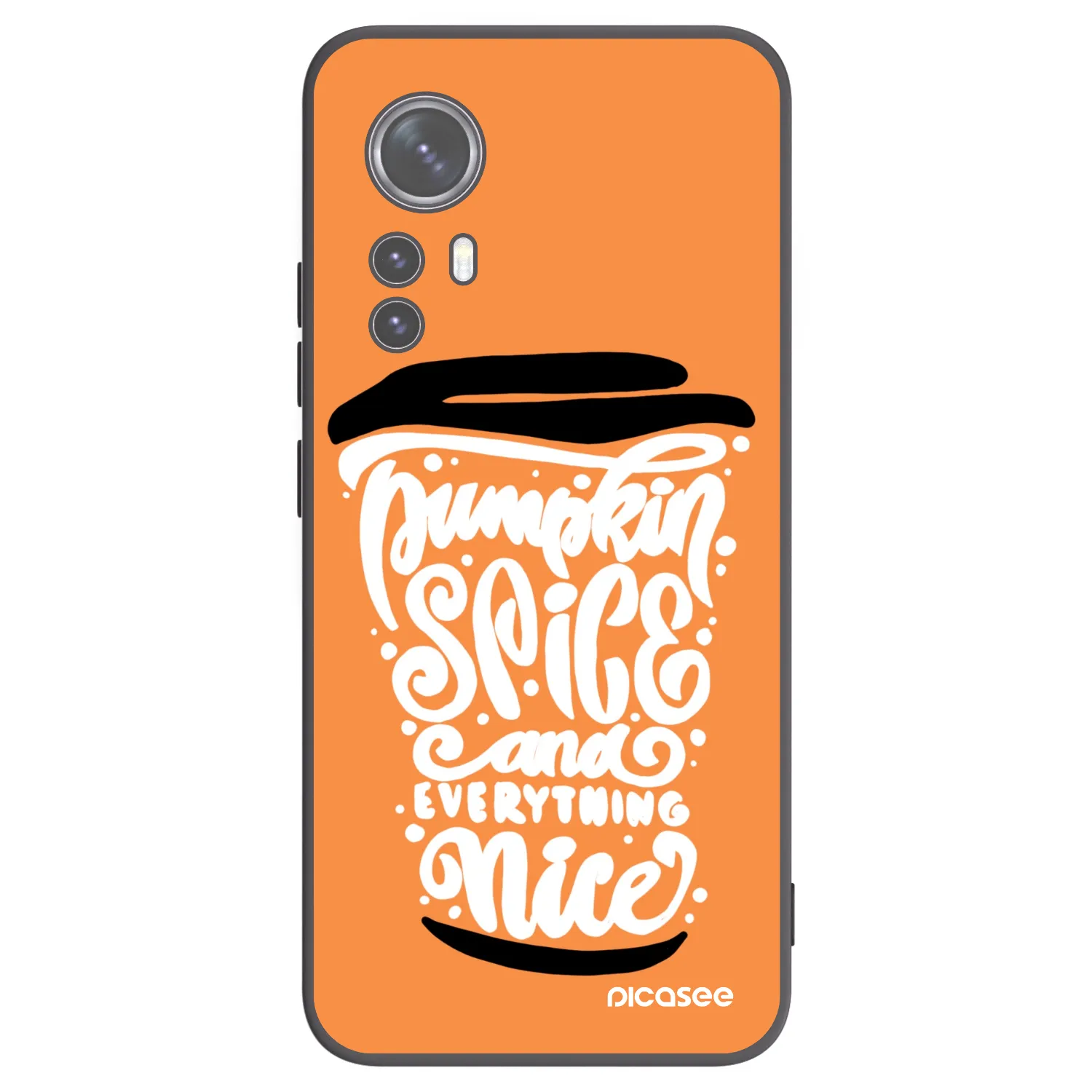 Picasee silikonowe czarne etui na Xiaomi 12 - Pumpkin coffee