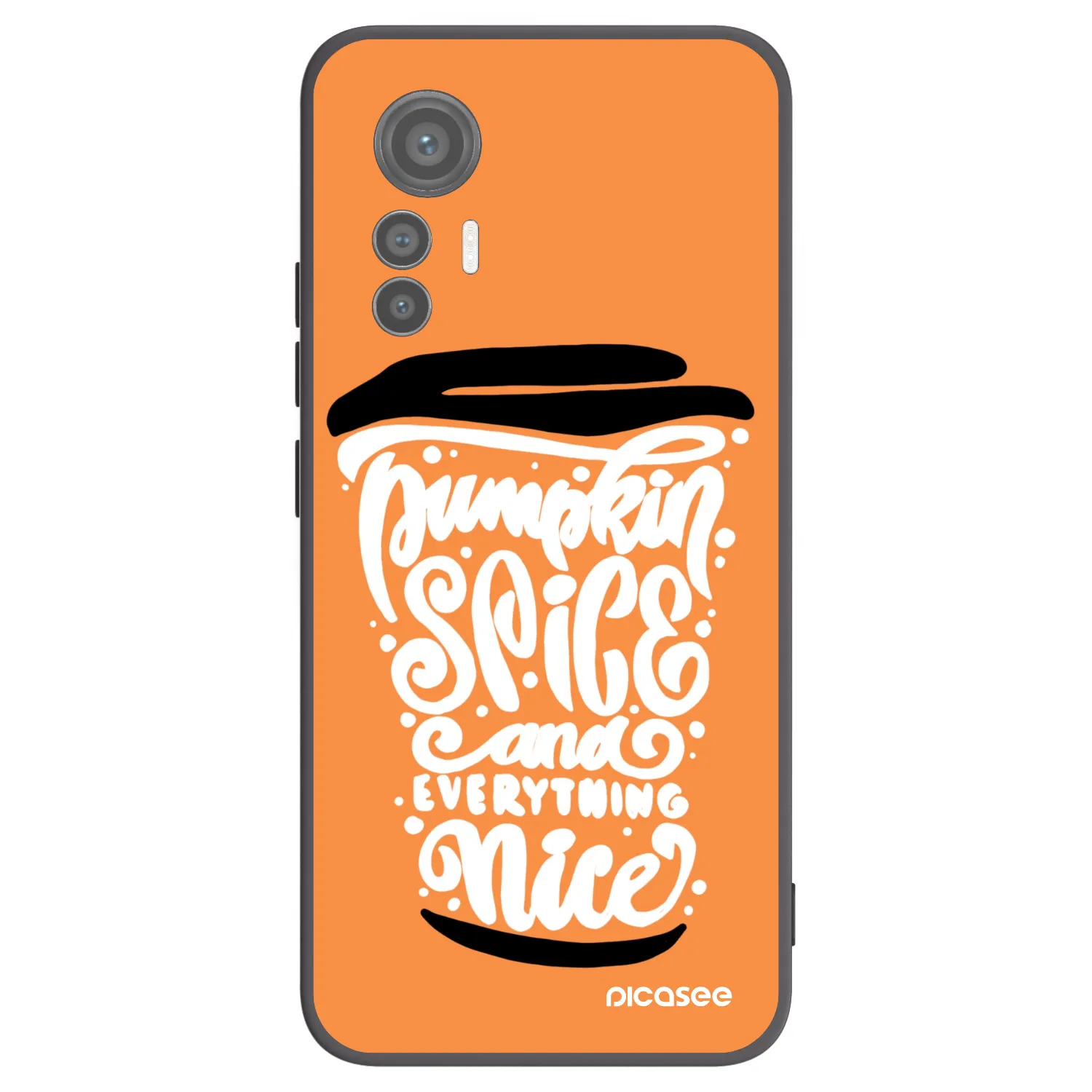 Picasee silikonowe czarne etui na Xiaomi 12 Lite - Pumpkin coffee