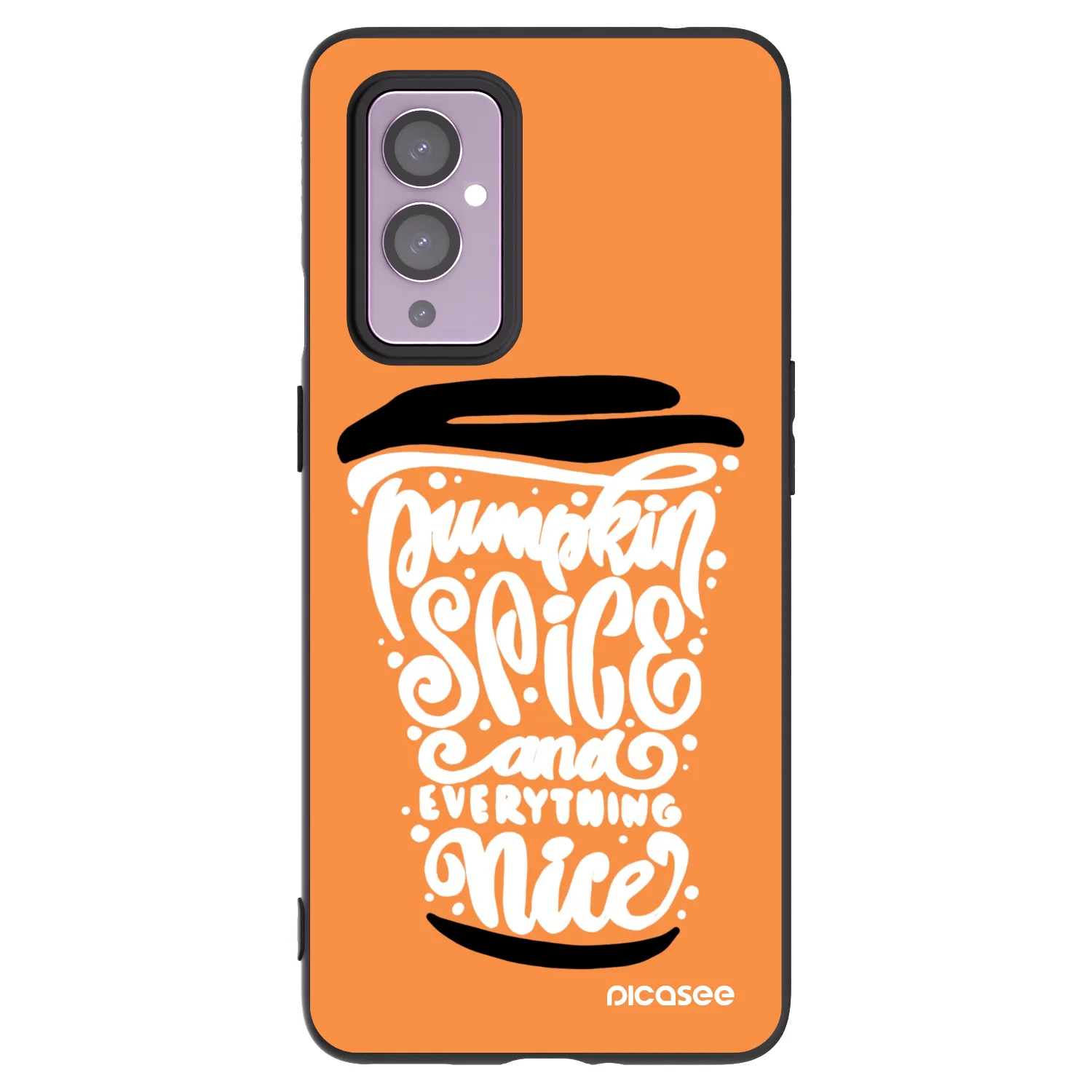 Picasee silikonowe czarne etui na OnePlus 9 - Pumpkin coffee