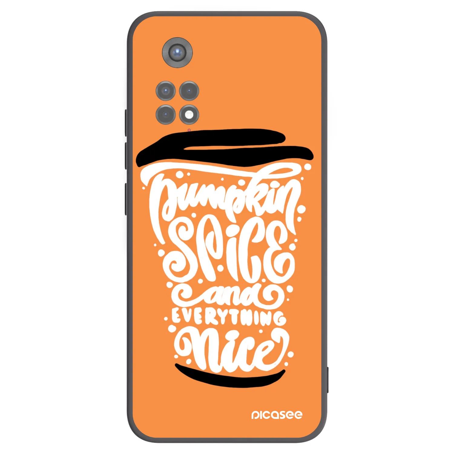 Picasee silikonowe czarne etui na Xiaomi Redmi Note 11S 5G - Pumpkin coffee