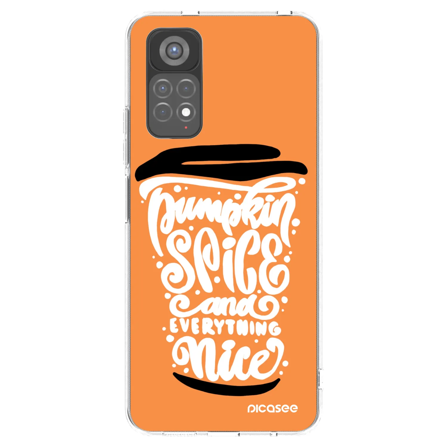 Picasee silikonowe przeźroczyste etui na Xiaomi Redmi Note 11S 5G - Pumpkin coffee