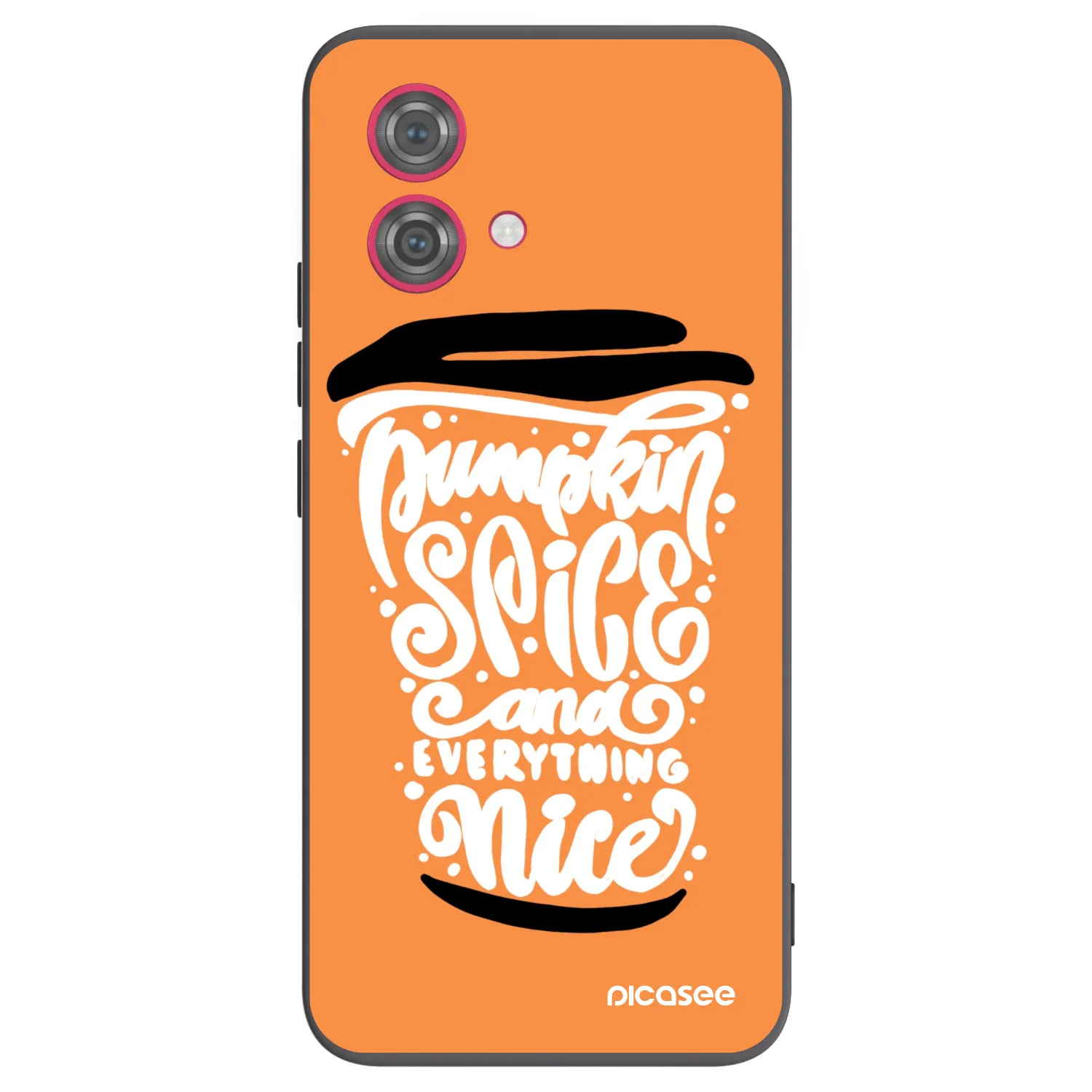 Picasee silikonowe czarne etui na Motorola Moto G84 5G - Pumpkin coffee