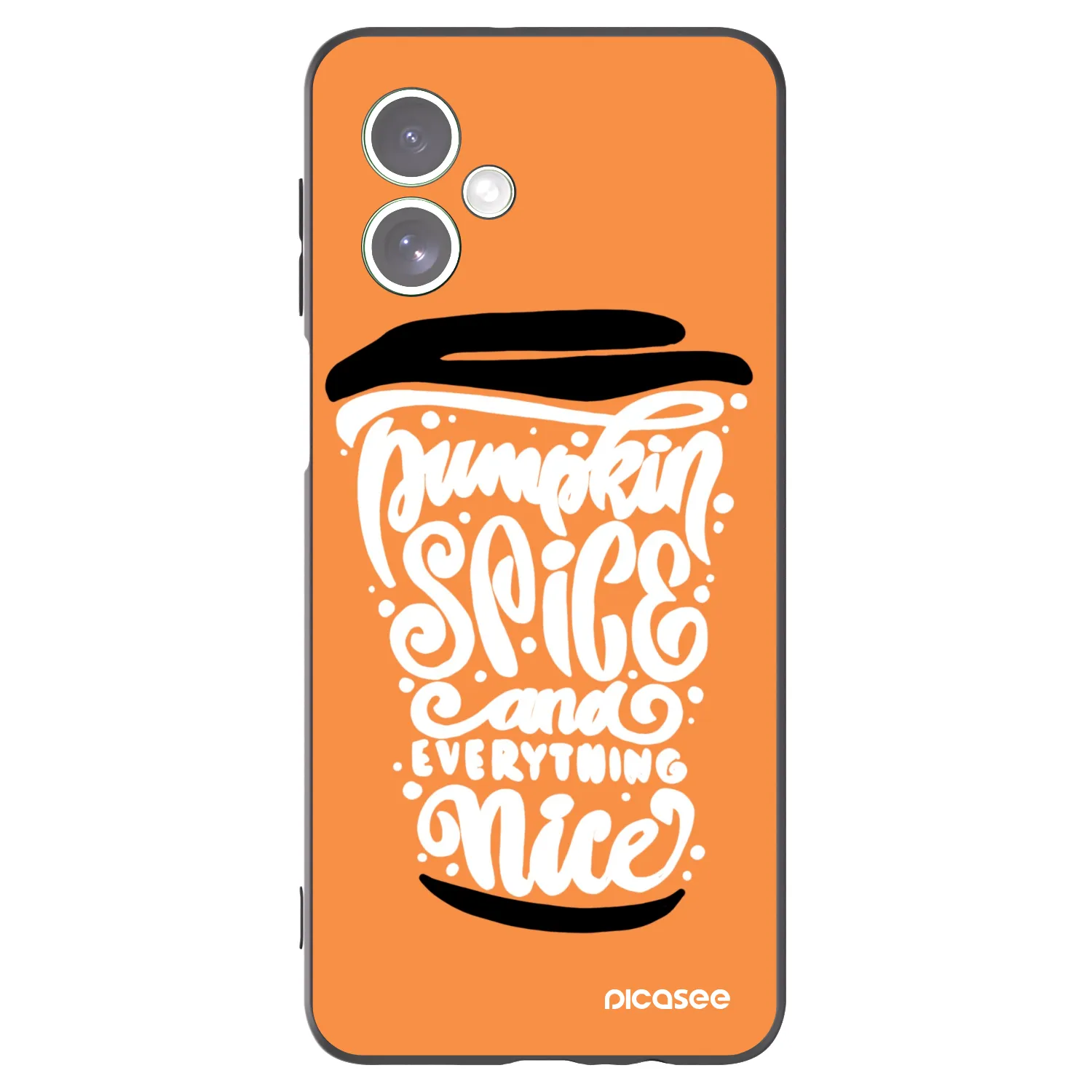 Picasee silikonowe czarne etui na Motorola Moto G54 5G - Pumpkin coffee