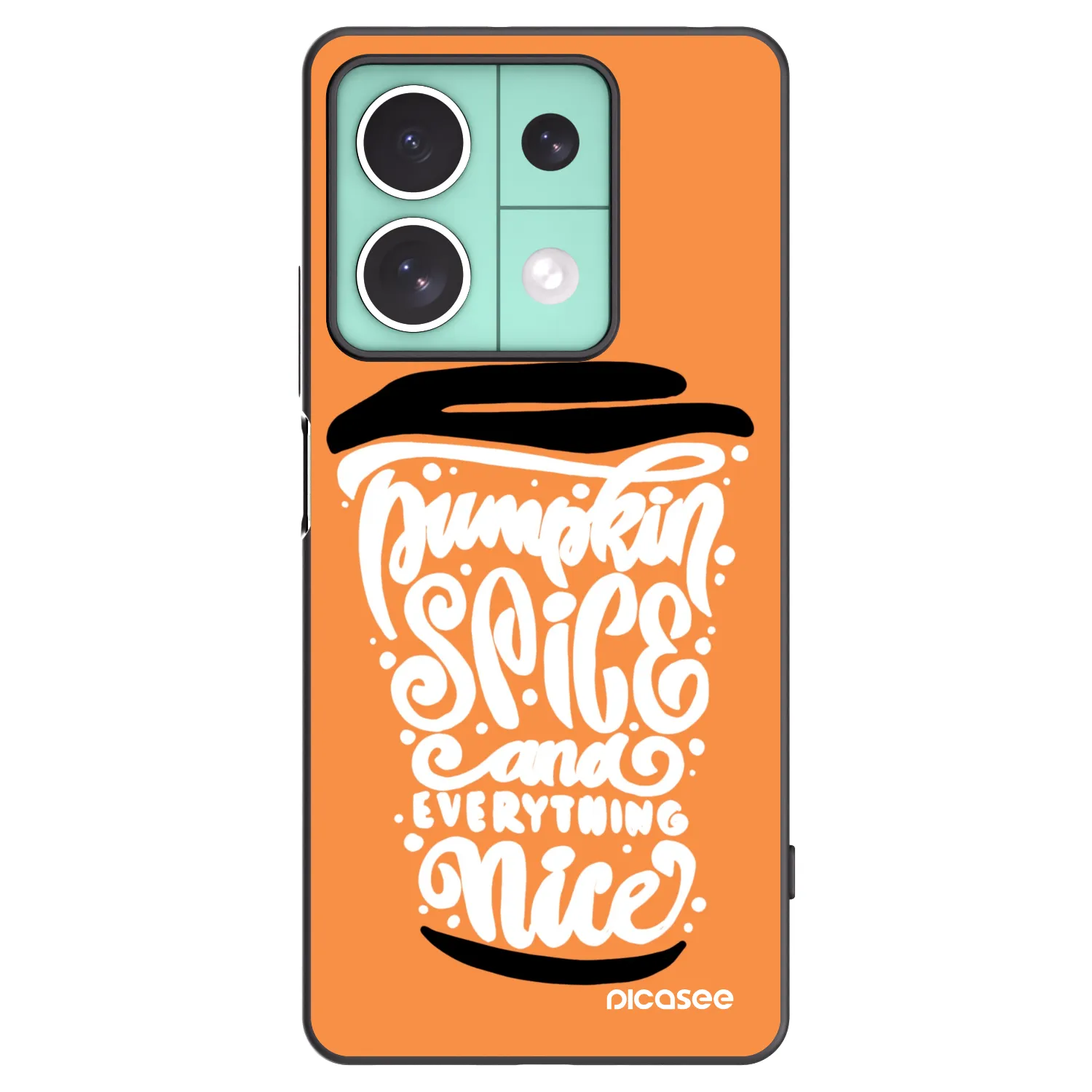 Picasee silikonowe czarne etui na Xiaomi Redmi Note 13 5G - Pumpkin coffee