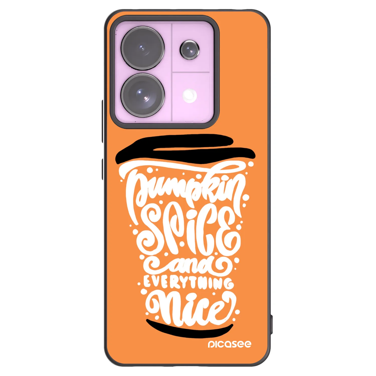 Picasee silikonowe czarne etui na Xiaomi Redmi Note 13 Pro 5G - Pumpkin coffee