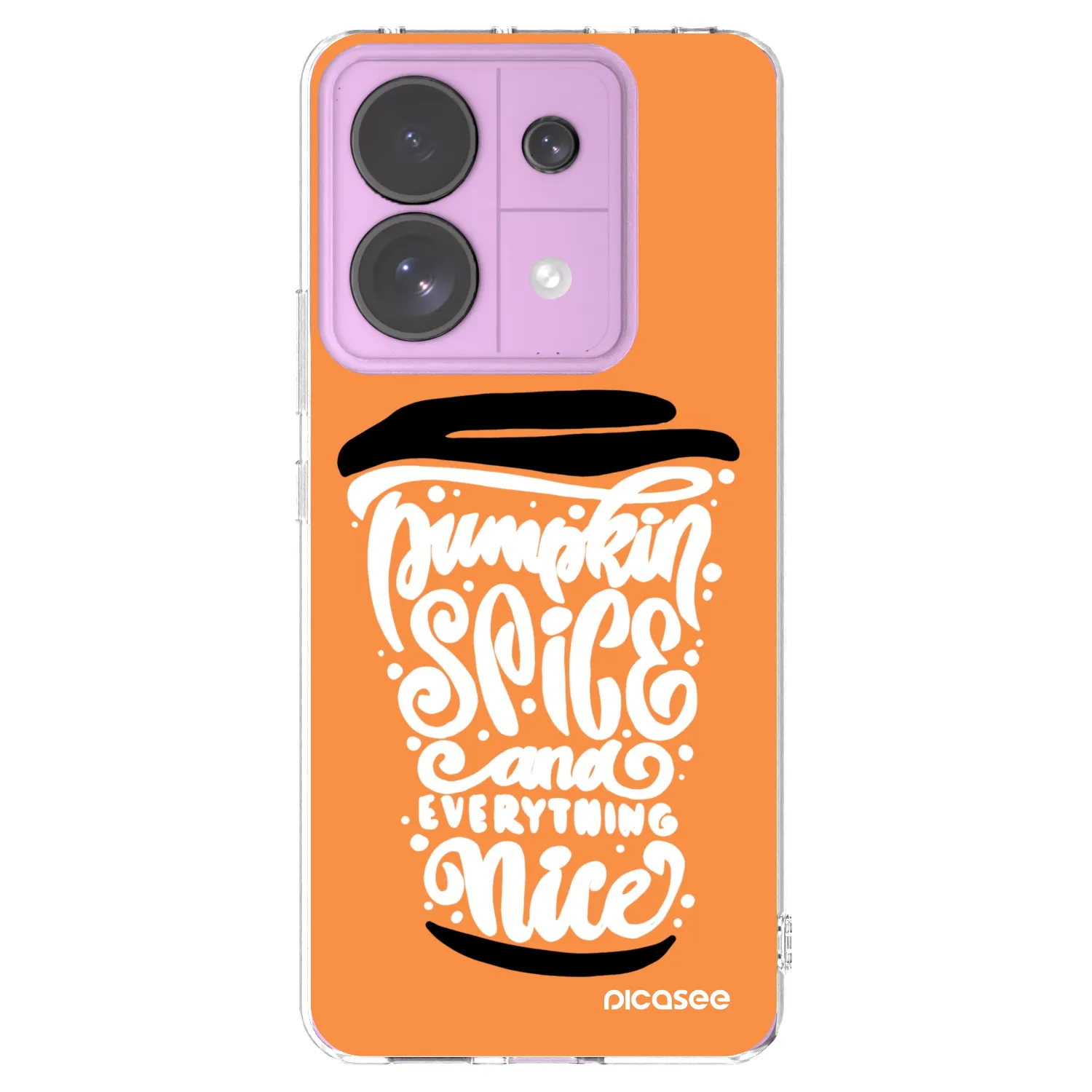 Picasee silikonowe przeźroczyste etui na Xiaomi Redmi Note 13 Pro 5G - Pumpkin coffee