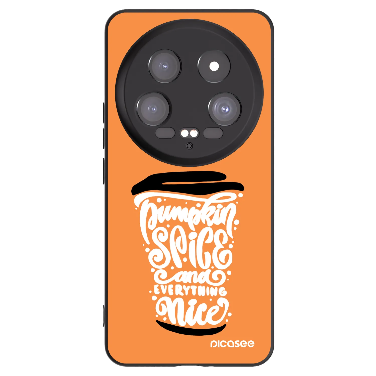 Picasee silikonowe czarne etui na Xiaomi 14 Ultra - Pumpkin coffee