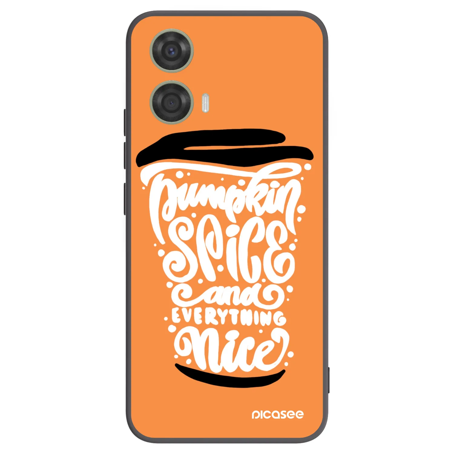 Picasee silikonowe czarne etui na Motorola Moto G24 - Pumpkin coffee