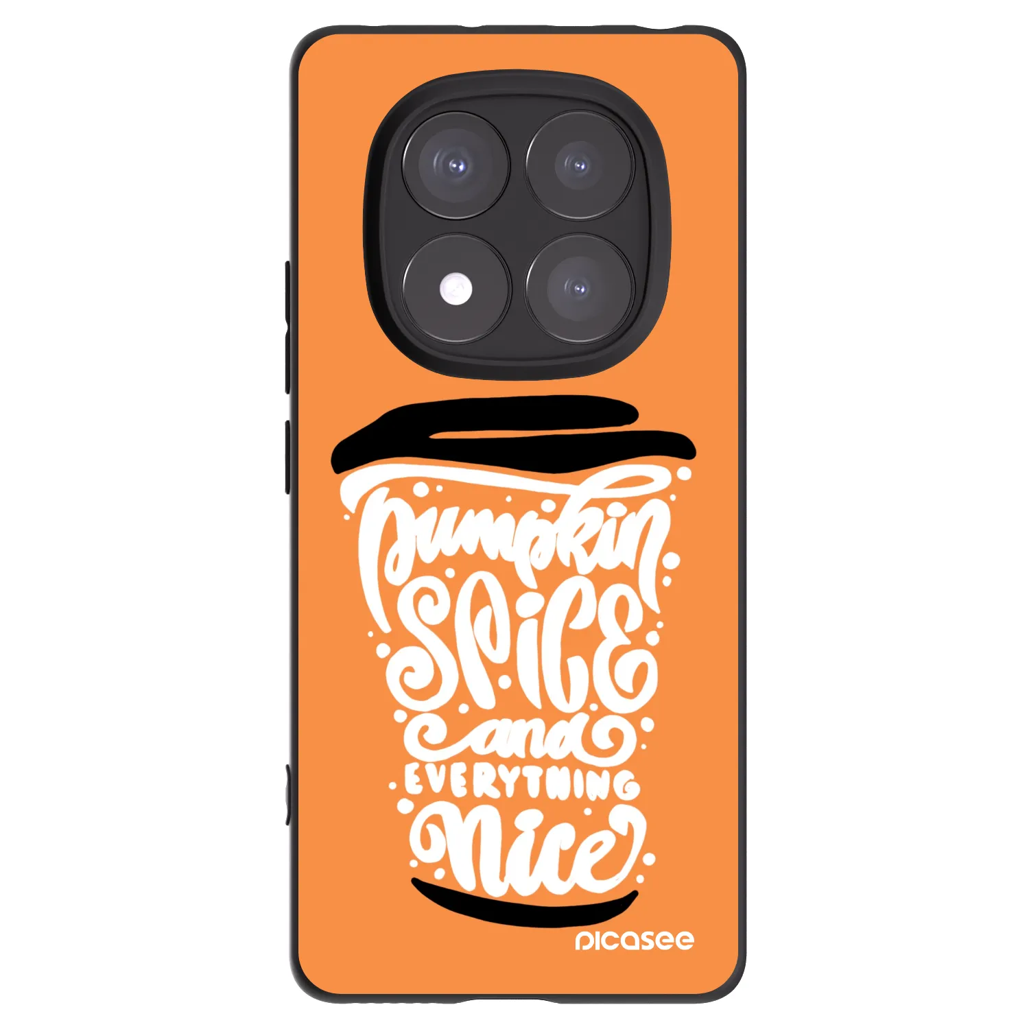 Picasee silikonowe czarne etui na Xiaomi Redmi Note 14 Pro+ 5G - Pumpkin coffee