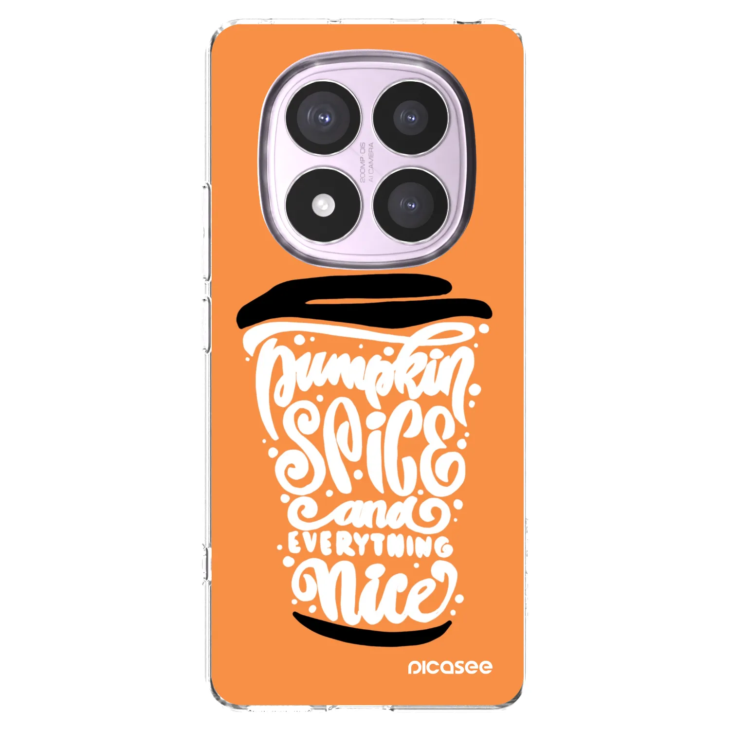 Picasee silikonowe przeźroczyste etui na Xiaomi Redmi Note 14 Pro 5G - Pumpkin coffee