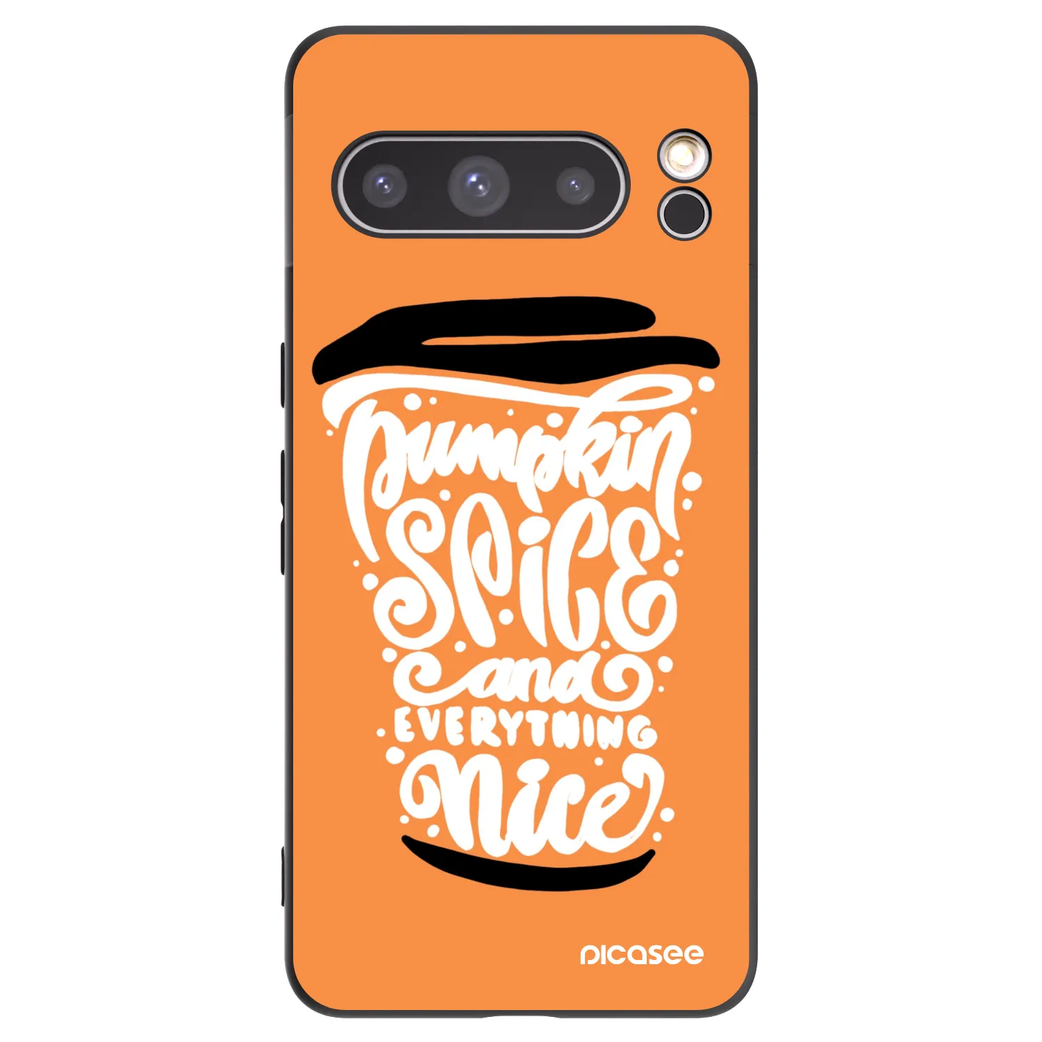Picasee silikonowe czarne etui na Google Pixel 8 Pro - Pumpkin coffee