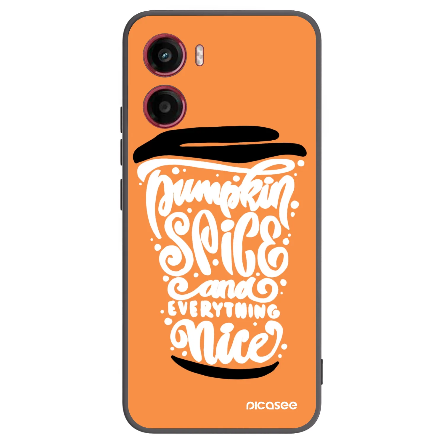 Picasee silikonowe czarne etui na Motorola Moto G05 - Pumpkin coffee